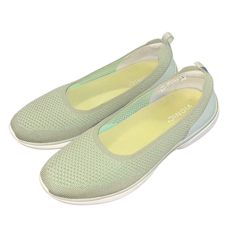 Vionic Kallie women’s knit slip-on comfort flats green (size 11)